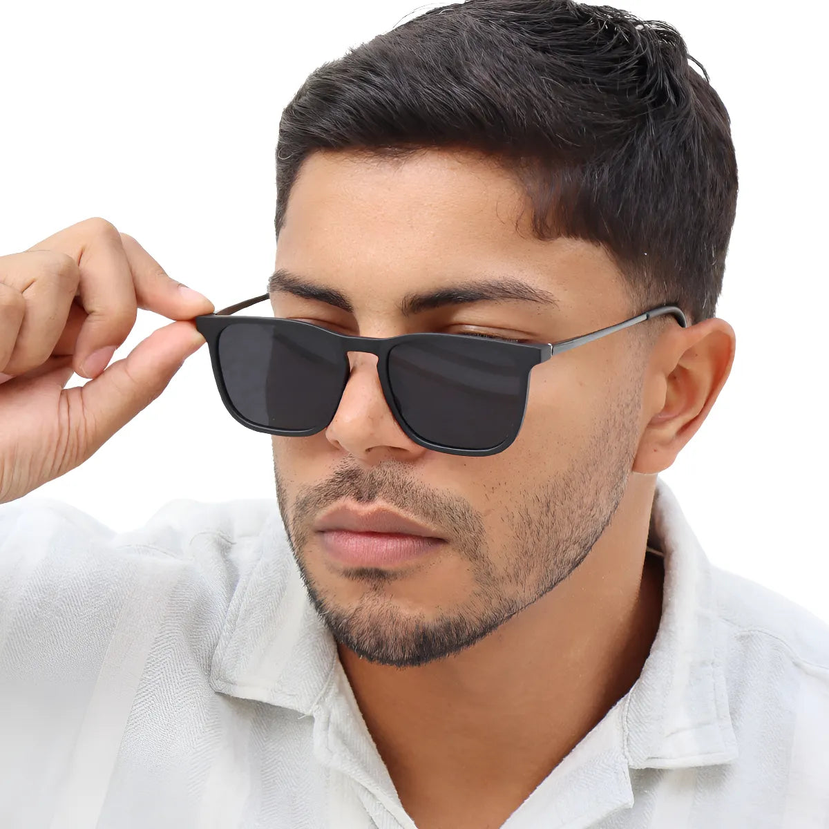 Óculos De Sol Quadrado Delluxe Vision Masculino Proteção Uv400 Original
