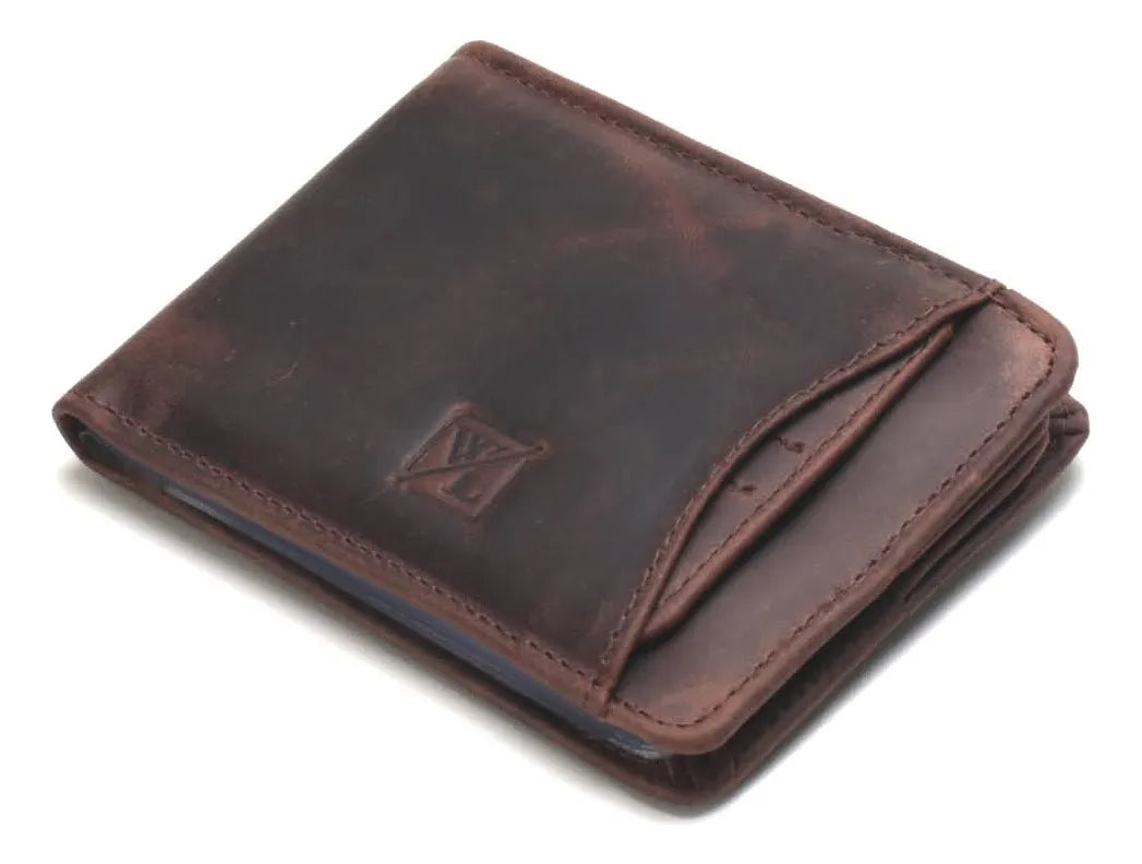 Carteira Masculina Couro Legítimo Delluxe Leather - Café