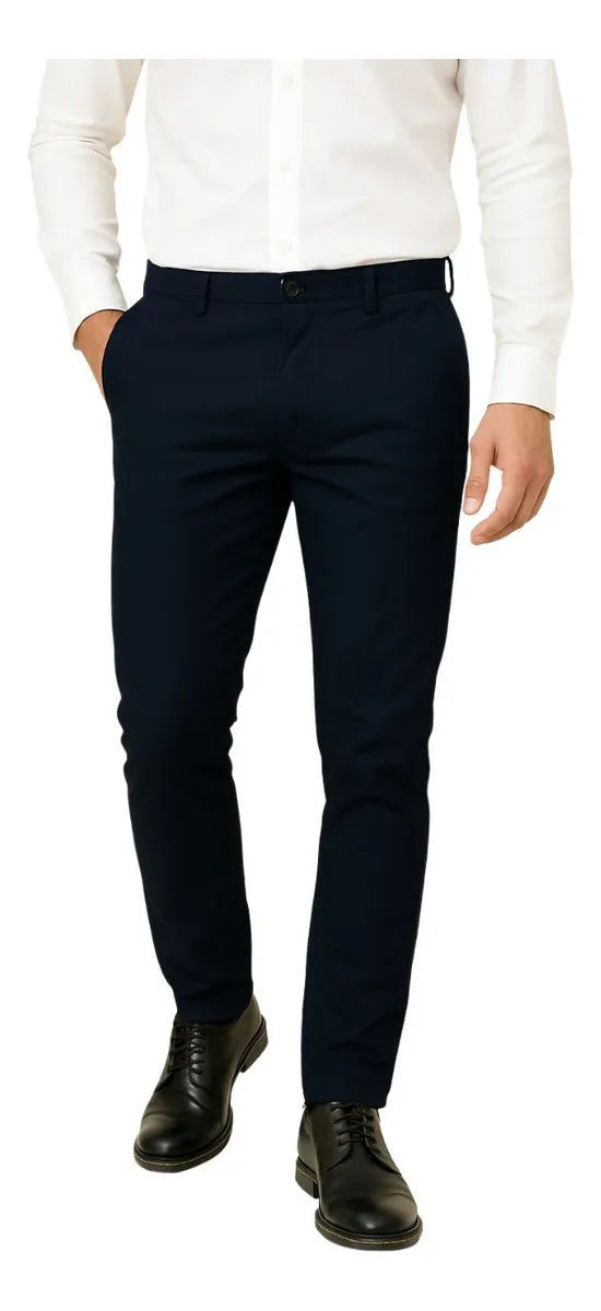 Calça Masculina Sarja Slim - Azul Marinho