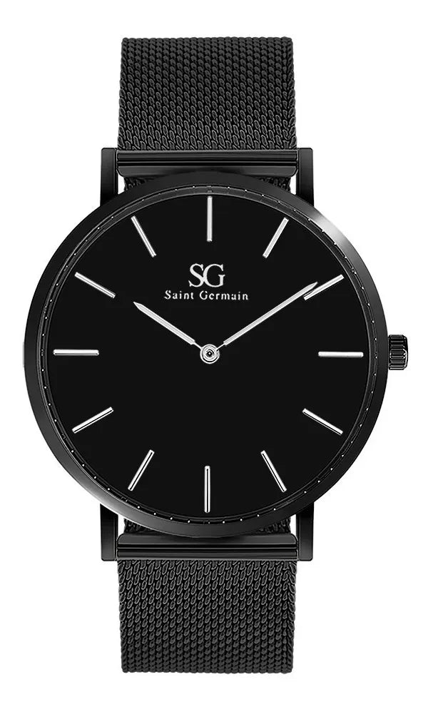 Relógio Masculino Preto Saint Germain Houston Full Black 40mm Fundo Preto