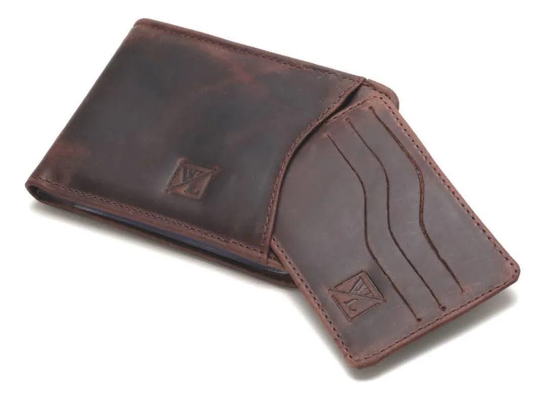 Carteira Masculina Couro Legítimo Delluxe Leather - Café