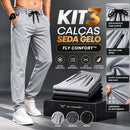 Kit 3 Calças Fly Confort™ Unissex — Não Amassa, Não Esquenta e Dispensa Ferro!